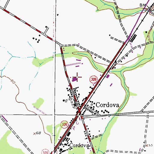 Topographic Map of Cordova Elementary School, MD