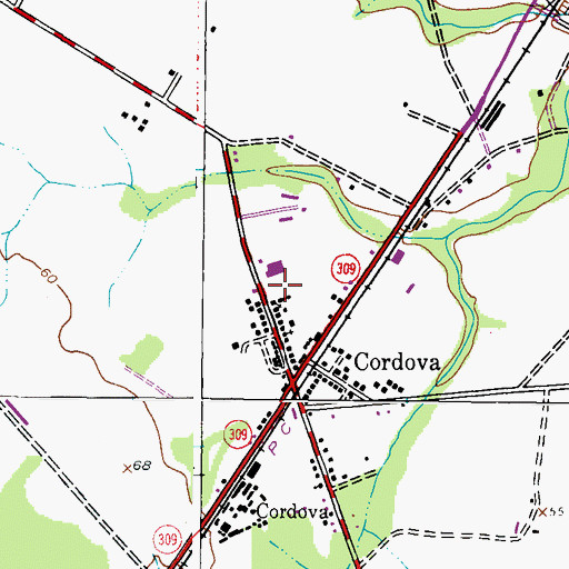 Topographic Map of Cordova Park, MD