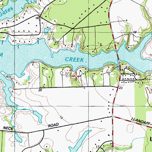 Topographic Map of Country Club Estates, MD