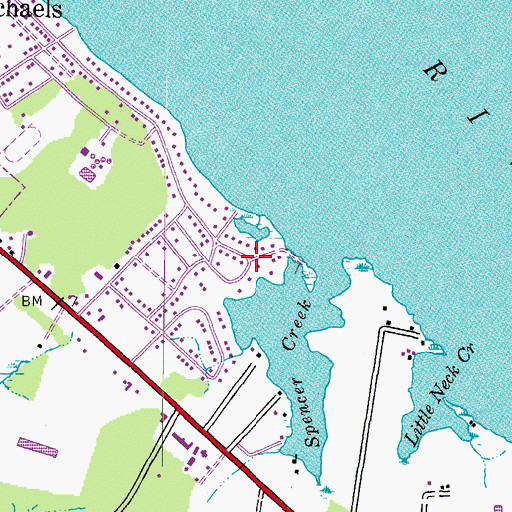 Topographic Map of Cove View, MD