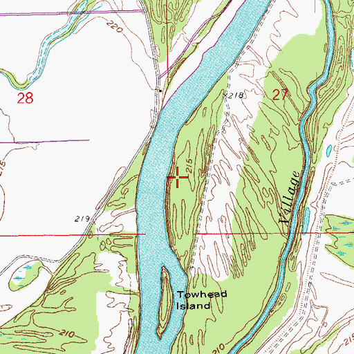 Topographic Map of Little Island Bar, AR