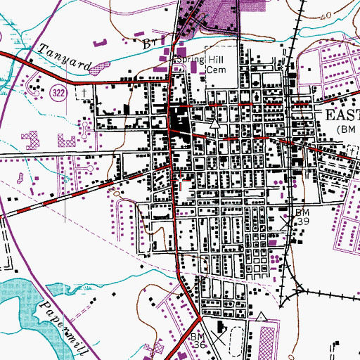 Topographic Map of Easton Academy of the Arts, MD