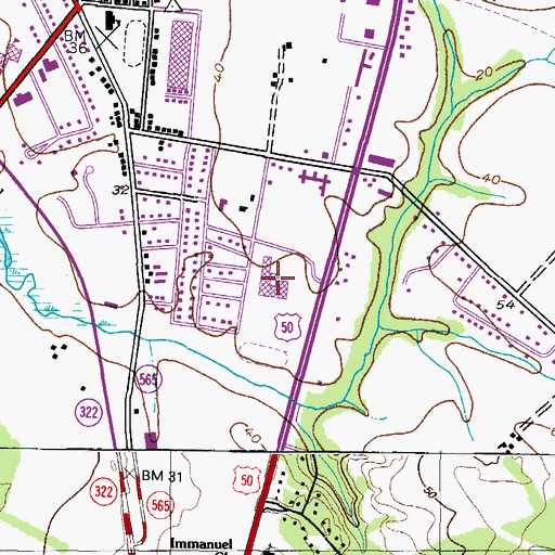 Topographic Map of Easton High School, MD