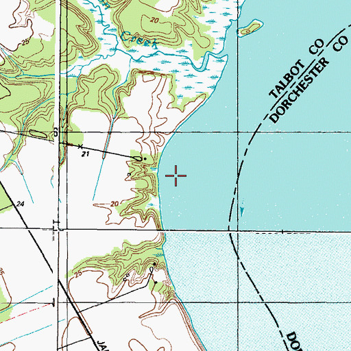 Topographic Map of Ewens Bay, MD