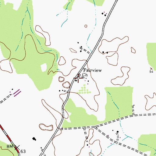 Topographic Map of Fairview Cemetery, MD