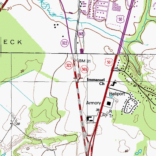 Topographic Map of Frankford, MD