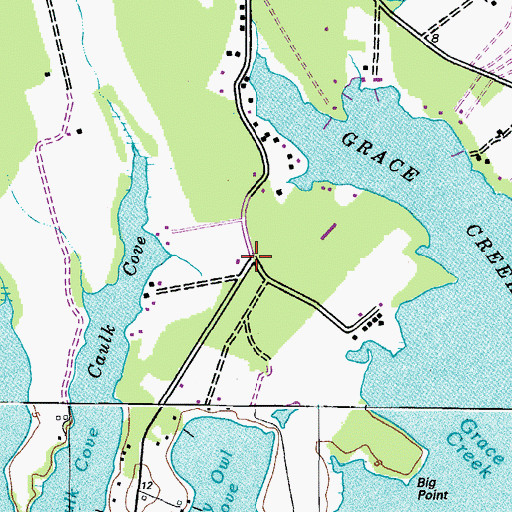 Topographic Map of Grace Creek, MD