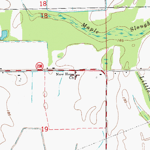 Topographic Map of New Hope School (historical), AR