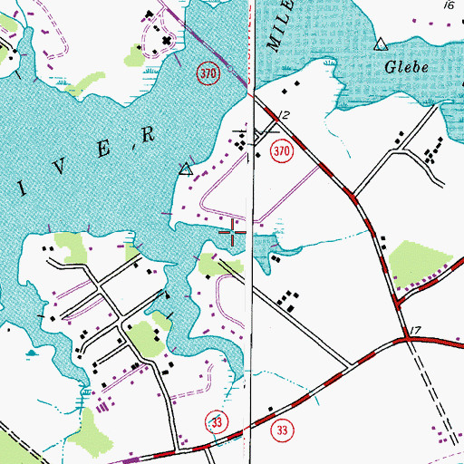 Topographic Map of Grocelys Cove, MD