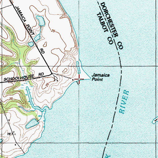Topographic Map of Hughletts Landing, MD