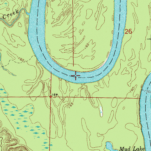 Topographic Map of Hurricane Bend, AR
