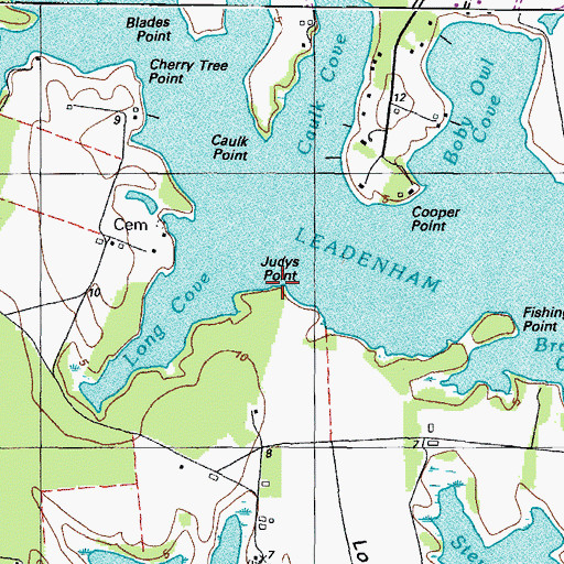 Topographic Map of Judys Point, MD