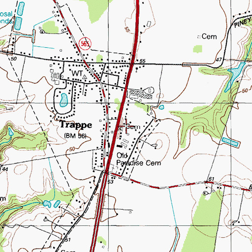 Topographic Map of Kemp Cemetery, MD