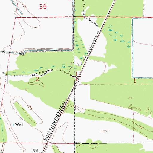 Topographic Map of Jeffries, AR