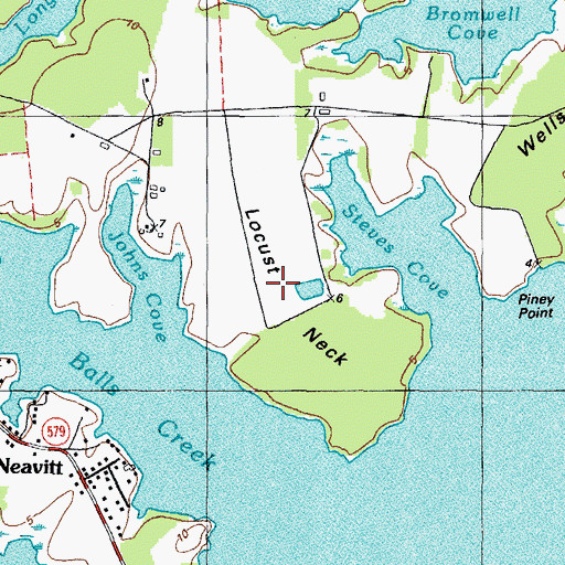 Topographic Map of Locust Neck, MD