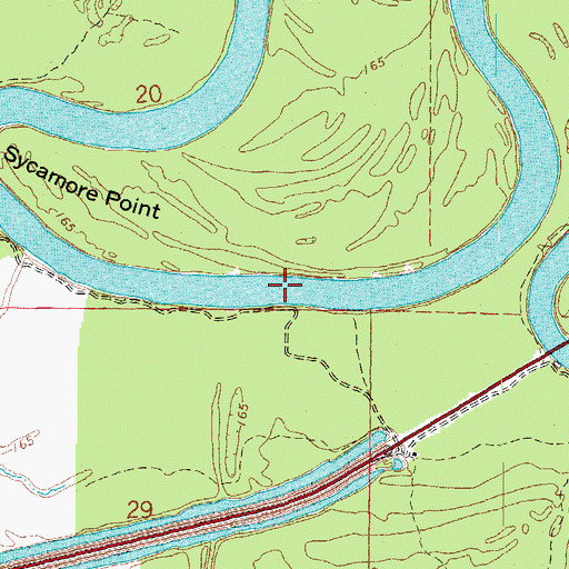 Topographic Map of Holly Tree Bend, AR