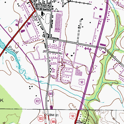 Topographic Map of Mecklenburg, MD