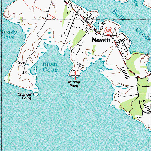 Topographic Map of Middle Point, MD