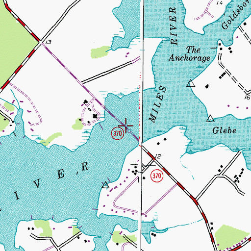 Topographic Map of Miles River Bridge, MD