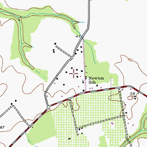 Topographic Map of Newtown, MD