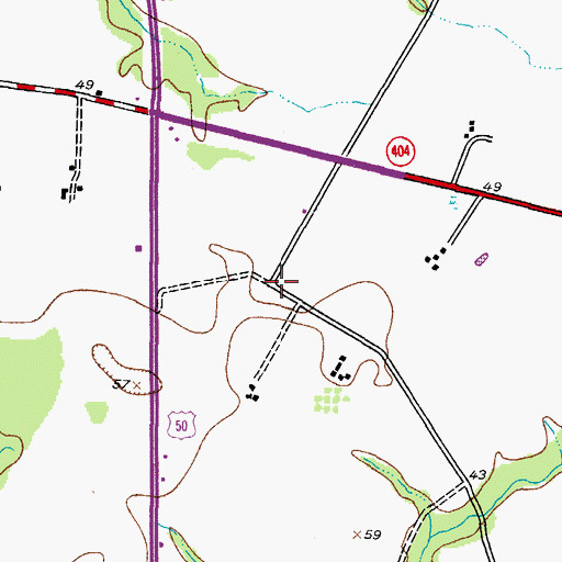 Topographic Map of Newtown Square, MD