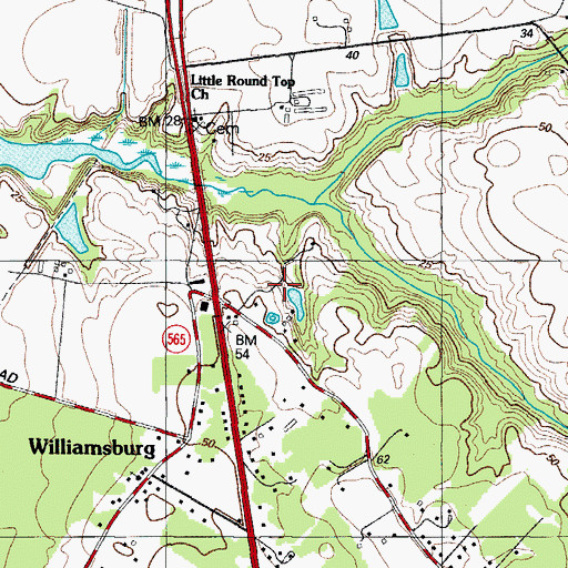 Topographic Map of Peach Blossom Heights, MD
