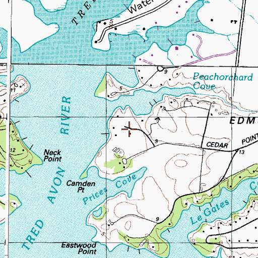 Topographic Map of Peach Orchard, MD