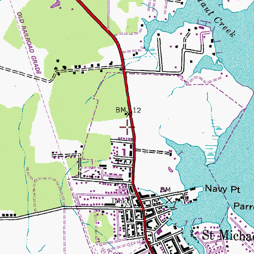 Topographic Map of Perry Cabin Park, MD