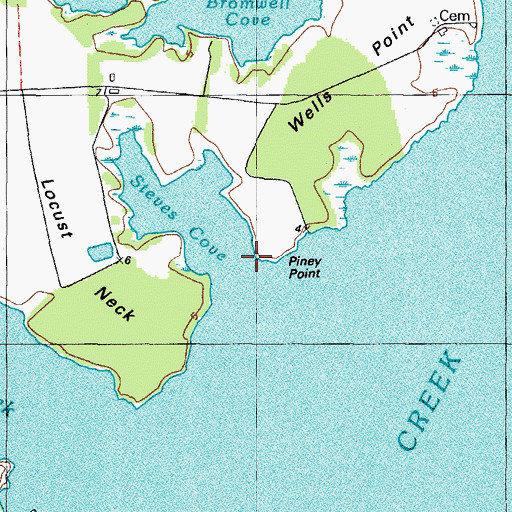 Topographic Map of Piney Point, MD