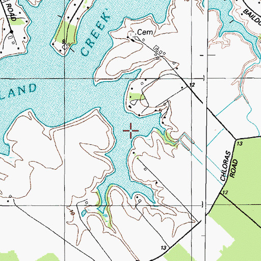 Topographic Map of Prices Cove, MD