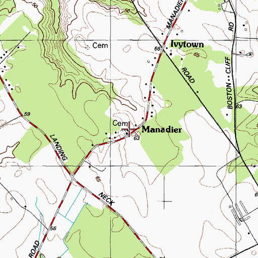 Topographic Map of Queen Esther African Methodist Episcopal Church, MD