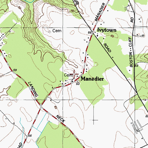 Topographic Map of Queen Esther Cemetery, MD
