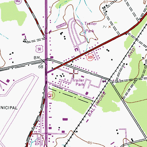 Topographic Map of Riser Place, MD
