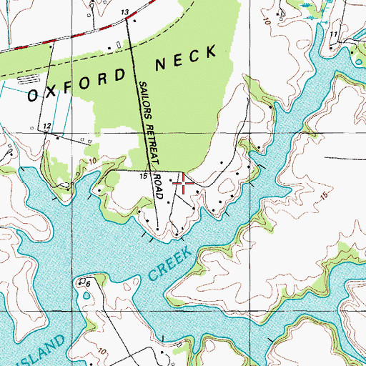 Topographic Map of Sailors Retreat, MD