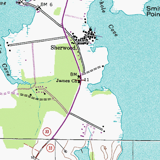 Topographic Map of Saint James Cemetery, MD