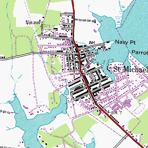 Topographic Map of Saint Lukes Methodist Cemetery, MD