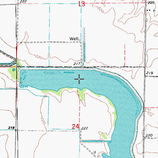 Topographic Map of Wing Meade Reservoir, AR