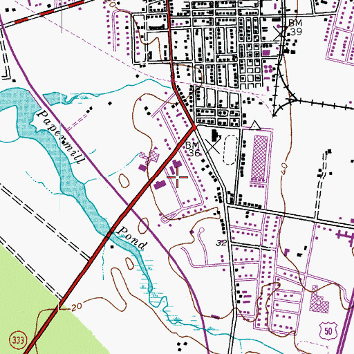 Topographic Map of Saint Marys Methodist Church, MD