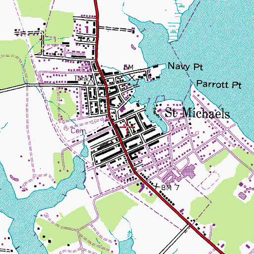 Topographic Map of Saint Marys Square, MD
