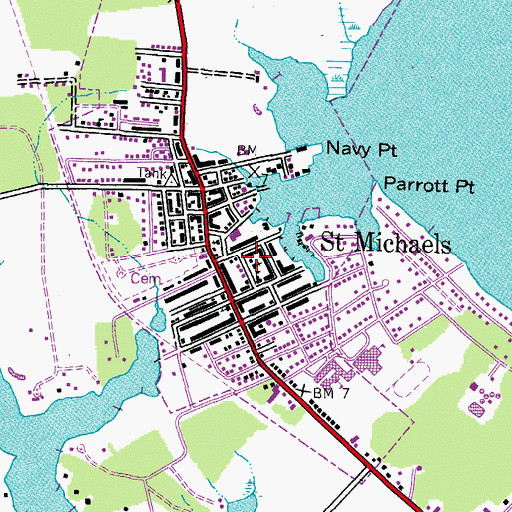 Topographic Map of Saint Marys Square Museum, MD