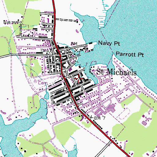 Topographic Map of Saint Michaels Church, MD