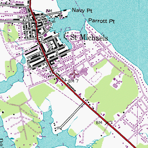 Topographic Map of Saint Michaels Elementary School, MD