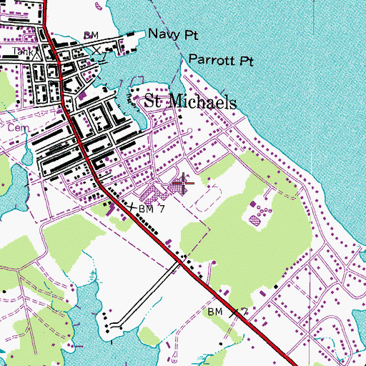 Topographic Map of Saint Michaels Middle High School, MD