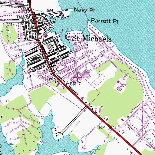 Topographic Map of Saint Michaels Middle School, MD