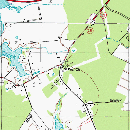 Topographic Map of Saint Pauls Cemetery, MD