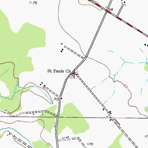Topographic Map of Saint Pauls Lutheran Cemetery, MD