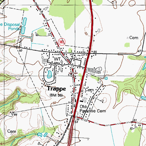 Topographic Map of Saint Pauls Episcopal Church, MD