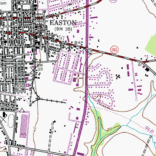 Topographic Map of Saint Peters and Pauls High School, MD