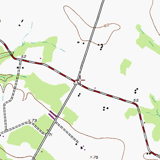 Topographic Map of Saulsbury, MD