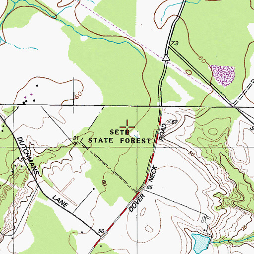 Topographic Map of Seth State Forest, MD